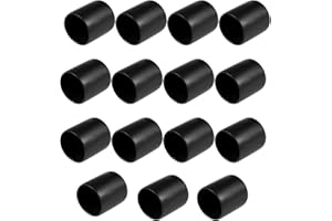 TA-VIGOR 15 tapas de goma, 20 mm de diámetro interior, redondas, flexibles, protectores de rosca, cubiertas de pernos de vinilo negro, cubiertas de goma para tornillos, tubos, cables, etc