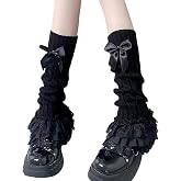 TecoKart® Vintage Bow Leg Warmers for Women | Stylish Long Socks for Women | Kawaii Y2K Aesthetic Clothes for Casual Outfits