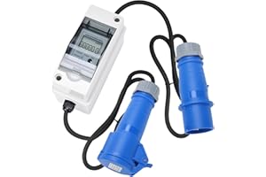 Mobile Digital Electricity Meter, Briidea 230V EV Charger Pass-Through Power Usage Monitor with Reset, IP 65 Waterproof for Indoor & Outdoor Use, Ideal for Monitor RV, Outdoor Generators, Households