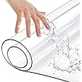 Leoewo Square Clear Vinyl Table Protector for Night Stand Bedside Tabletop PVC Plastic Tablecloth Desktop Cover Mat Easy Clean Dustproof Topper Cabinet Screen Protection Table Pad 12x12 Inch