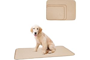 Tineer waschbare Welpen Training Pad Pet Mat Anti-Rutsch-Wiederverwendbare Hund Pee Pad Decke für Hund/Katze/Kaninchen (S, Beige)