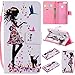 Produktbild Schutzhülle für Huawei Honor 9 Lite (Nicht für Honor 9) / Huawei P Smart Hülle, ZCRO Flip Case Leder Tasche Handytasche Hülle mit Muster Bunt Kartenfach Magnet Standfunktion Strap Cover Multifunktion Wallet Case Design im Bookstyle Schutzhülle Etui Handyhüllen Schale für Huawei Honor 9 Lite / Huawei P Smart (Blumen Mädchen Katze)