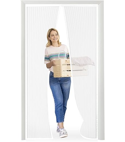 LZHBD Moustiquaire Fenêtre Magnétique - 165x200 Cm - Moustiquaire Porte Fenetre Rideau Moustiquaire Aimantée Fenetre - Fermeture Automatique Punaises Et Bande Adhesive Inclus - Blanc
