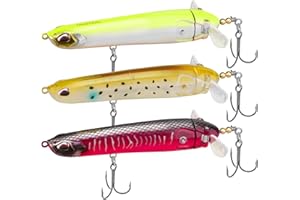 TRUSCEND PoPobait con Anzuelos BKK, Señuelos Flotantes para la Pesca de Lubinas, Luciopercas, Siluros, Muskies y Percas, Cebos de pesca agua Dulce o Salada, Increíbles Regalos para la Pesca en Familia