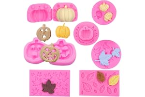 ZOOMPIL Moule à Citrouille, 3D Moule en Silicone Citrouille 7 Pièces, moules à pâtisserie en silicone, pour décoration de gâteau d'anniversaire et de bonbons