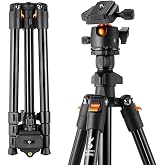 K&amp;F Concept Tripod, 4 B&ouml;l&uuml;ml&uuml; Bacak, Dijital Kamera ve GoPro ile Uyumlu, 360 Derece Panoramik D&ouml;ner Tava Başlığı, 1,16 kg, K2
