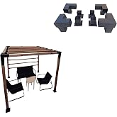 Pergola Montaj Aparatı Seti &Ccedil;ardak 8x8cm Demir Bağlantı &Ccedil;ardak kamelya Bungalov bah&ccedil;e evi kul&uuml;be g&ouml;lgelik carport bracket kit