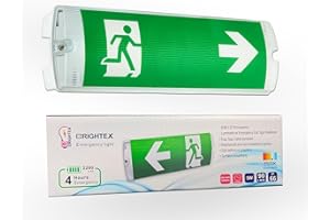 Brightex, IP66 Emergency Bulkhead Light Surface 5W Maintained & Non-Maintained Fire Safety Light Fitting Exit Legend Included 220V LED Exit Sign with Battery Backup for Safety and Security