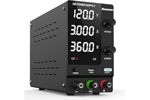 IKococater Labornetzteil 120V 3A DC Regelbar Netzteil, 120V 3A Power Supply mit 4-Stelliger LED-Anzeige Labornetzgerät
