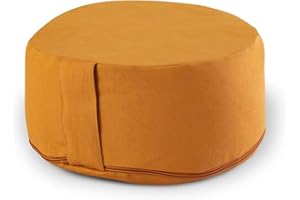 Amago home Yogakissen Bodenkissen rund H 14xø31 cm mit Buchweizenschalen Meditationskissen Sportkissen