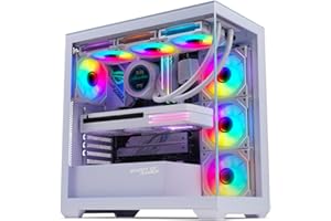 Spirit Of Gamer - Spark Artic obudowa PC dla graczy, akwarium RGB kompatybilna z ATX/mATX/mITX, 6 wentylatorów ARGB 120 mm w zestawie, średnio pusta wieża do gier z hartowaną boczną i przednią stroną
