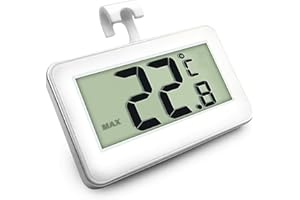 Suplong Kühlschrankthermometer, Digitale Thermometer kühlschrank Mit Gefrierfach Gut Lesbarem LCD-Anzeige Lesen Perfekt für Lnnen/Außen/Home/Restaurants/Bars/Cafés (Weiß-1)