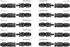 Bemodst M-C-4 Solar Panel Connector Waterproof Male/Female Solar Panel PV Cable Connectors for Solar Panel Systems Solar Panel Adaptor (10 Pair)