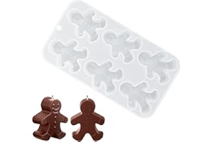 PHOGARY Christmas Candle Moulds, Epoxy Resin Mould Christmas Gingerbread Man Silicone Mould for Candles Molds DIY Craft Gift, Winter Home Decoration