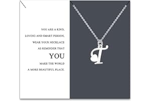 HEYEJET Originales Collar Inicial Acero Inoxidable, Collar Mujer con Colgante Letra A-Z Pequeñas - Bisutería Regalo Madre Hija Cumpleaños Novia o Amigas Regalo Con Tarjeta Inspiradora