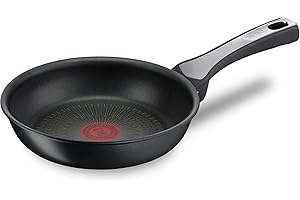 Tefal Unlimited On - Sartén de 20 cm, Apto inducción, antiadherente, revestimiento titanio, Thermo-signal, sin PFOA, apto lavavajillas y horno, acero inoxidable