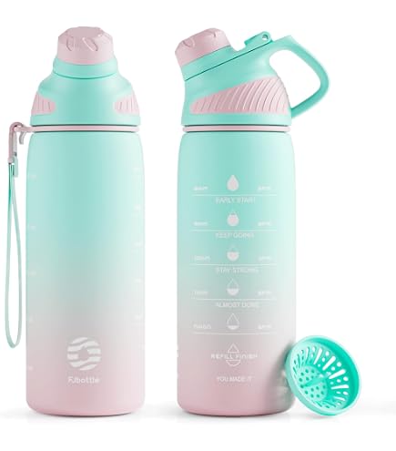 Gift Base Edelstahl Wasserflasche 600 Ml Weiß - Mit 2 Kappen