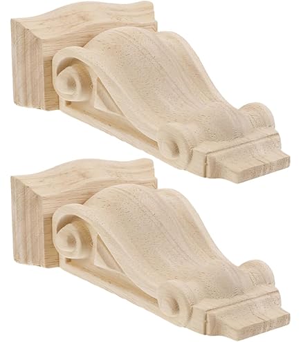 Grands Corbeaux Supports En Bois Massif Naturel – Hauteur 40cm – Lot De 2