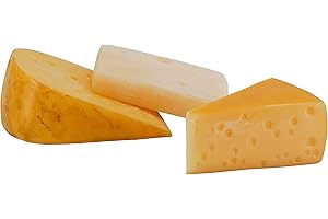 KLOCKE DEKORATIONSBEDARF Naturgetreue Lebensmittel Attrappe – Künstliche Käseartikel – Food Dummy/Plastikessen - Dekoration (Käse - 3er Set)