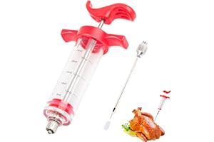 CHSEEO Jeringas de Cocina para Marinar Acero INOX Inyector de Salsas Jeringa para Condimentar Ideal para Marinar Carnes Cerdo, Pollo, Pavo o Rellenar Postres #1