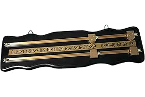 Yoiimiya Wall Mounted Billiards Scoreboard – Snooker Score Board with Brass Sliders, Vintage Black & Wood Style – Ideal for Home or Club