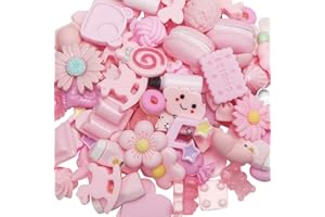 Chenkou Craft Lot de 50 coques de téléphone à dos plat en résine pour scrapbooking Rose