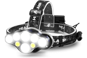 Coyonce Torcia Frontale, Versione Aggiornata 2024, 18000 Lumen con 8 Modalità di Illuminazione, Lampada Impermeabile IPX5, Lampe Frontale Regolabile e Ricaricabile Adatta per la Corsa, Nero