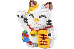 Larcele Mini mattoncini da costruzione per gatti, 1163 pezzi, KLJM-02, riutilizzabili (gatto fortunato, modello 4569)