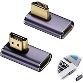 TASSFROO 2 PCS 8K HDMI Cable Male to HDMI 2.1 Female, Vertical HDMI Converter Adapter 90 Degree Angle Male and Female Convert
