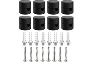 ‎ZOHAR ZOHAR 8 Stück Zweiteilige Wand- und Deckenpins Schwarz für Textilkabel Deckenbefestigung Affenschaukel Aufputz-Kabelhalter für Lampe DIY mit Schrauben und Dübeln