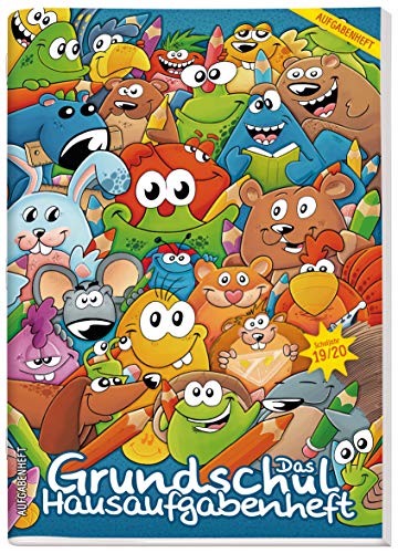 Hausaufgabenheft Grundschule: Das Grundschul-Hausaufgabenheft 2019/2020 A5 [Kunterbunte Rasselbande] + Lerntipps, spannendes Wissen, Lern- und Denkspiele!