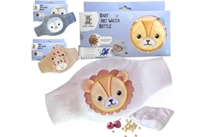 Hello Hippo – Baby Wärmegürtel aus Kirschkernen – Kirschkernkissen für Babys & Neugeborene – Gegen Koliken & Bauchschmerzen – Mikrowelle oder Ofen, Hipoallergen & Waschbar (Löwe)