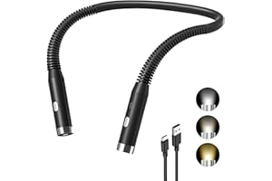 Diboniur Lampada da Lettura, Luce da Lettura per Libro, 3 Colori, 3 Livelli di Luminosità, Ricaricabile, Perfetta per Leggere, Studio, Viaggio, campeggio (nero)