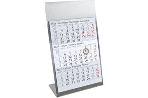 Timr Skrivbordskalender Rostfritt Stål 2027/2028 Silver Liten - tr093