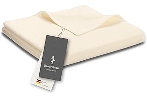 biederlack® flauschig-weiche Kuscheldecke aus Baumwolle und Polyacryl I Made in Germany I Öko-Tex I nachhaltig produzierte Sofadecke I einfarbige Wohndecke Cotton Uni - Natur I Decke in 150x200 cm
