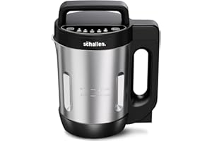 Schallen Electric Soup Maker 1.2L – Stainless Steel Jug & Blade, 800W Heating, 140W Motor, Intelligent Control, Auto Clean, Dry Burn Protection & Overspill Sensor – Ideal for Smooth & Chunky Soups