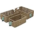 JVL Seagrass Set of 3 Rectangular Storage Baskets