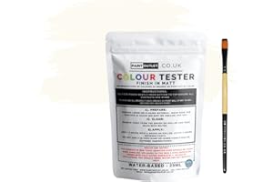 HQC Paint Wall and Ceilings Matt | Sample Colour Tester Pot with Brush | Quick Drying Quality Interior Paint | Contemporary Finish | White Colour 25ml