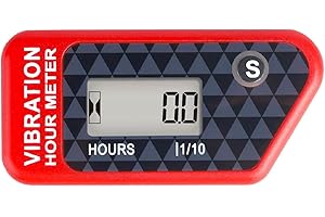 Compteur horaire sans fil auto-alimenté numérique Runleader, activation par vibration, minuterie de travail réinitialisable, arrêt du verrouillage de l'utilisateur, utilisation pour le(ROUGE)