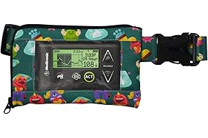 ‎KAIO-DIA Bauchgurt für Insulinpumpen mit Fenster für Kinder - Spring Monster (63-85 cm)