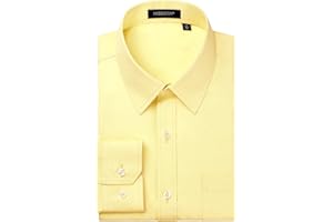 HISDERN Chemise Formelle pour Hommes décontractée à Manches Longues Chemises habillées Classiques boutonnées