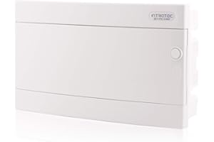 INTRATEC 100% SHOPPING Boîte à fusibles encastrée Boîtier de distribution IP40 1 rangée jusqu'à 18 modules Porte blanche pour installation dans une pièce sèche de la maison
