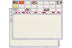 BENECREAT Large Rectangle Felt Beading Mat, Felt Bead Design Boards with Centimeter Alphabetic Scale Beads Tray Bead Pads for Art Crafts Jewelry Making Beading Supplies, 36.6x28.2cm