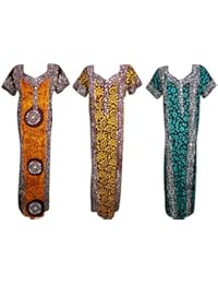 Indiatrendzs Women Nighty Cotton Printed Summer Nightwear Nightgowns 3 Pcs Combo Set (Chest 46)