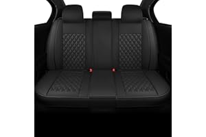 Vankerful Car Back Seat Covers,Rear Seat Covers,Universal Fit for Most Cars,SUV,Sedans and Pick-up Trucks,Automotive Faux Leather Vehicle Cushion Covers(Rear Seat Covers,Black) (ALT-ZD-003)