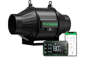 VIVOSUN Inline Duct Fan 100 mm Quiet Extractor Fan 357 m³/h with EC Motor and GrowHub E42A WLAN Controller AeroZesh T4 Fan for Grow Tents and Hydroponics