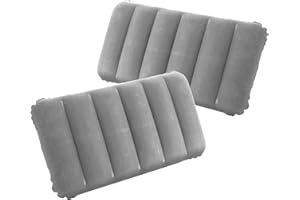 LNGJIN Cuscino da Collo,2 Pezzi Cuscino da Collo,Cuscino Gonfiabile Viaggio,Cuscino Gonfiabile da Campeggio,Cuscino da Viaggio,Cuscini Gonfiabili Spiaggia,per Campeggio,Escursioni,Spiaggia，Grigio