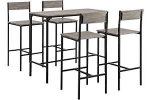 SoBuy OGT14-N, Bar Set-1 Bar Table and 4 Stools, Home Kitchen Breakfast Bar Set Furniture Dining Set