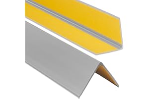 ProfiPVC Profilo Angolare PVC 50x50 mm - Listello di protezione in plastica flessibile - Striscia autoadesiva - Riparo dei profili angolari e bordi, facile da installare - 200cm, Grigio