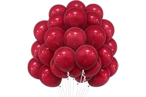 HUMEW Bealif Red Balloons, 30 Pcs Burgundy Valentines Day Balloon Pack 12 Inch Ruby Red Balloon, Matte Latex Garnet Balloons for Girls Women Birthday Party Wedding Baby Shower Decoration
